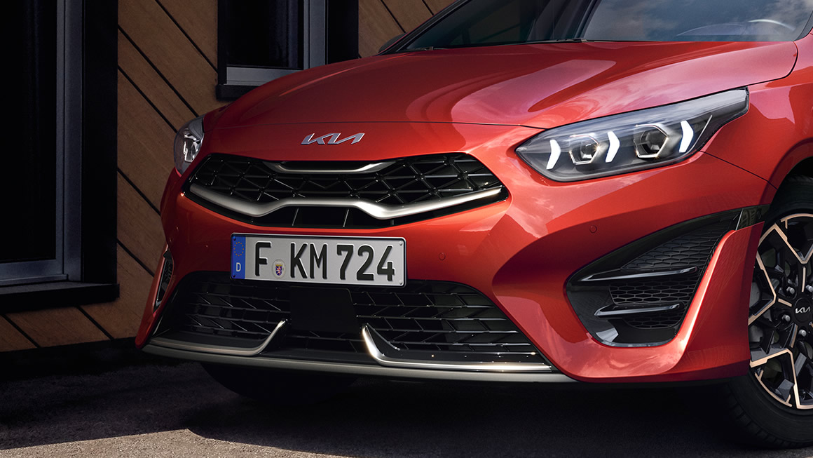 Kia Ceed, Frontansicht, Nahaufnahme, Orange