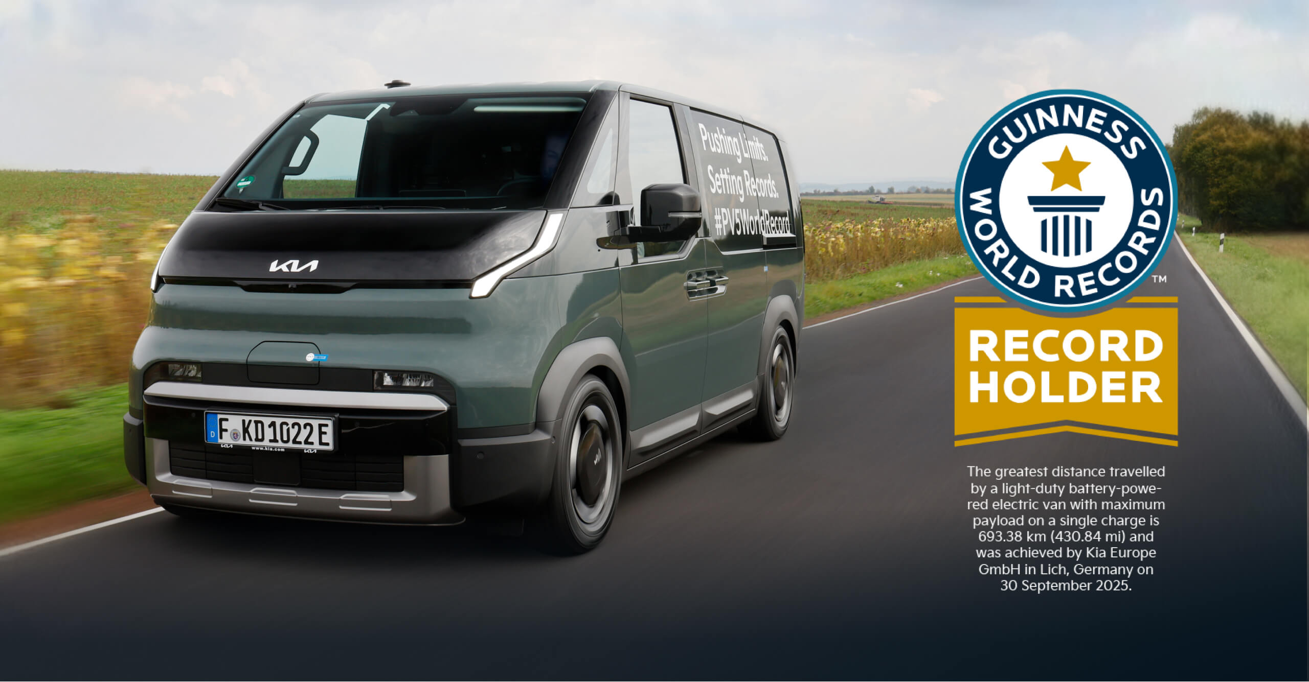 Kia PV5 Cargo Guinness världsrekord