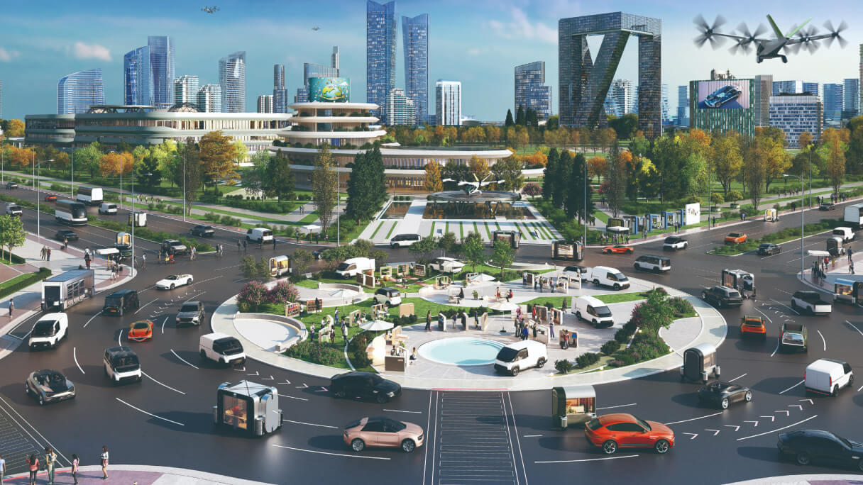 Image conceptuelle d’une future ville intelligente