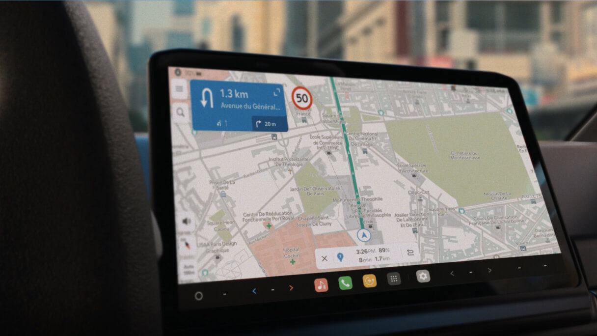Zoom sur l’interface de gestion de flotte digitale sur une tablette