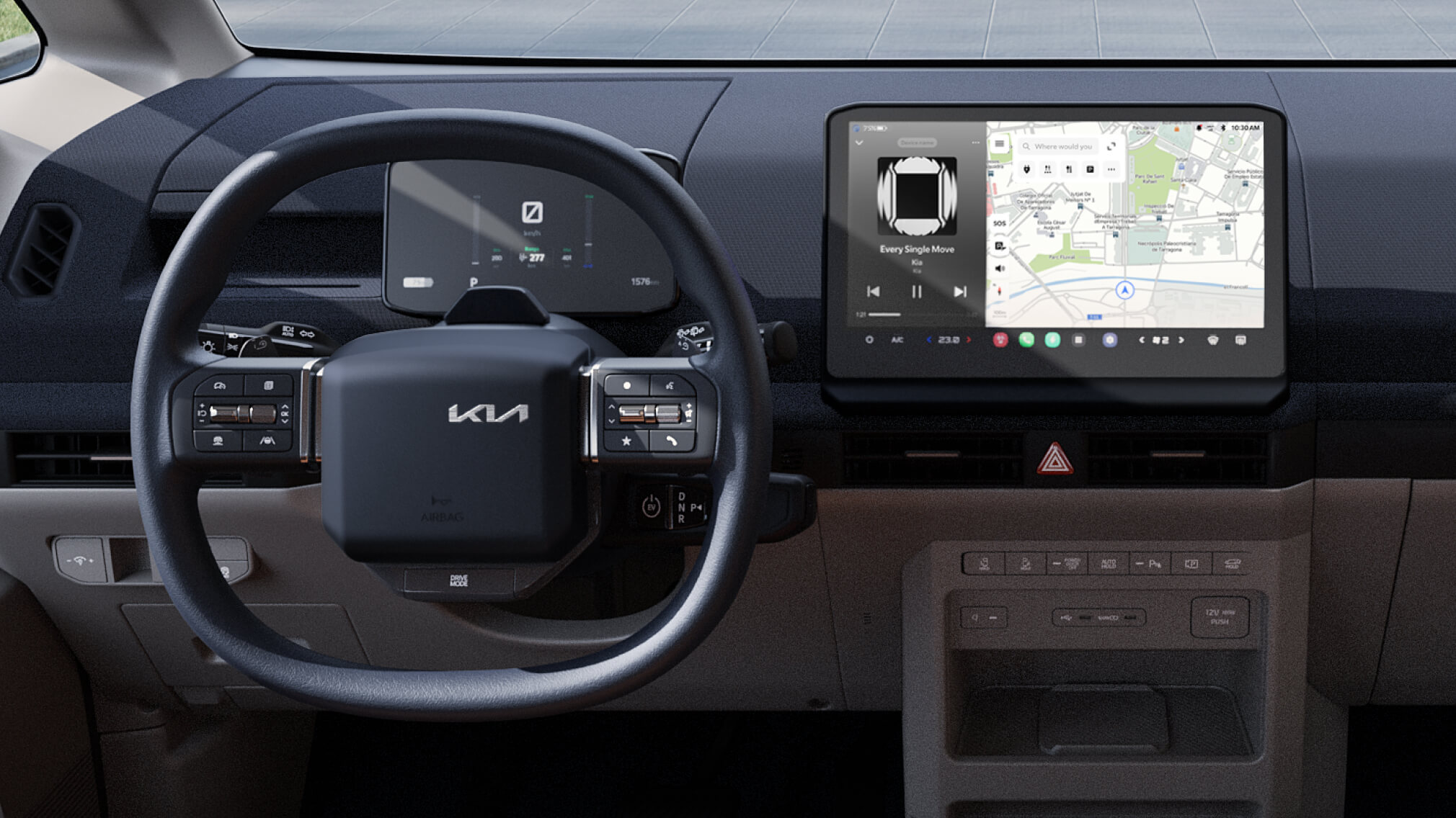 Kia PV5 Passenger équipéé du système d'exploitation Android Automotive OS (AAOS)