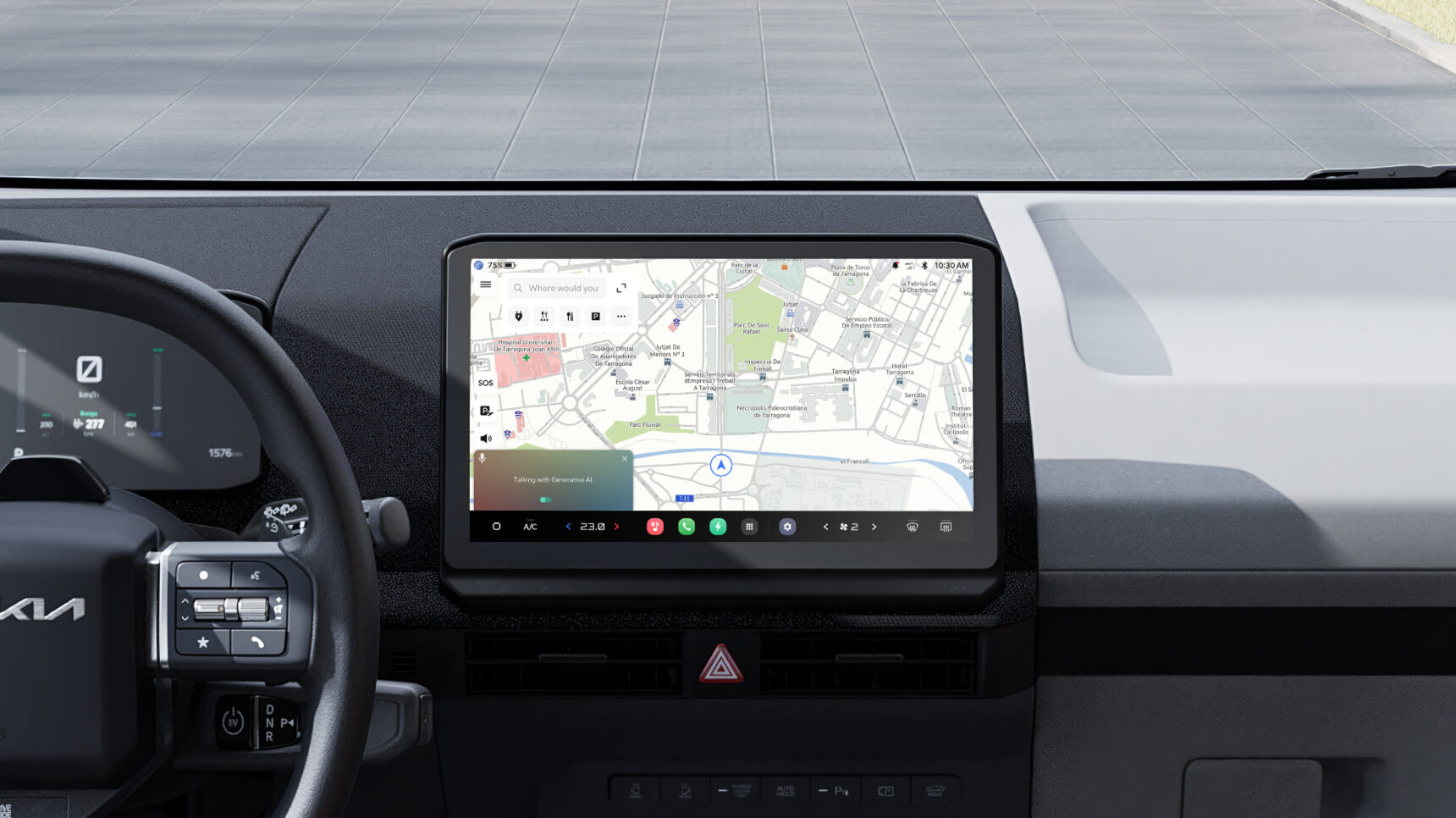 Interface du véhicule avec assistant vocal IA pour un contrôle mains-libres