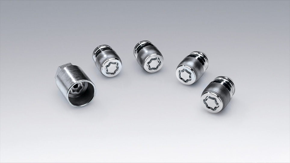 Locking wheel nuts and key.