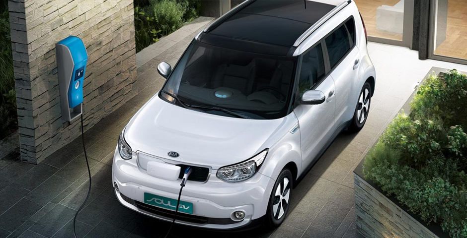 Electro car is charging at the owner's home