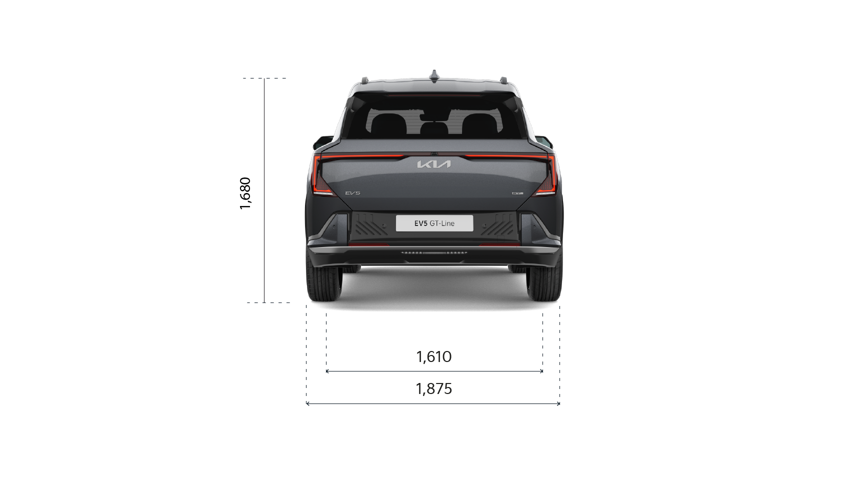 Kia EV5 profil bakifrån