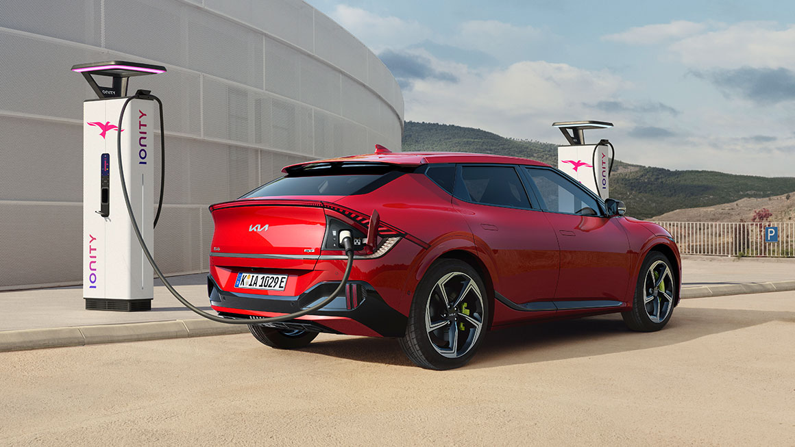 EV6 GT being charged on ionity charging station